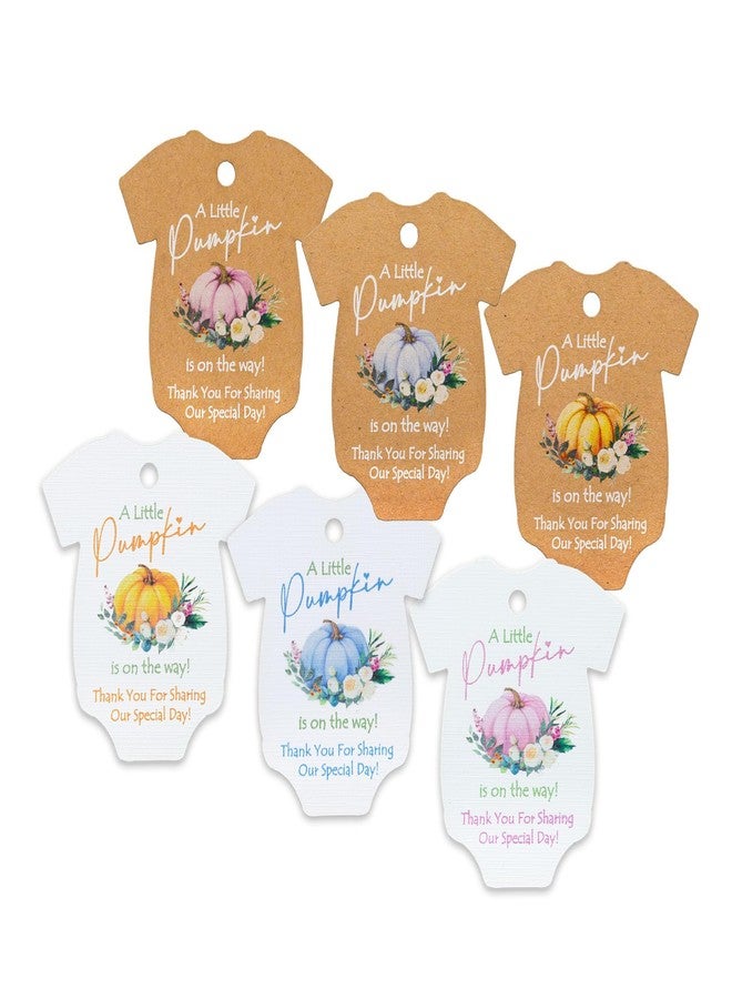 Summer-Ray.com Summer-Ray 50pcs A Little Pumpkin is on The Way Baby Shower Thank You for Sharing Our Special Day Gift Tags (Kraft Card with Orange Pumpkin) - Image 5